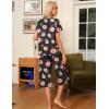 imageEkouaer Pajama Set for Women 2 Piece Capri Pants Short Sleeve Top Sleepwear Soft Pjs Loungewear with Pockets S3XLBlack Flowers