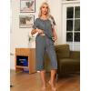 imageEkouaer Pajama Set for Women 2 Piece Capri Pants Short Sleeve Top Sleepwear Soft Pjs Loungewear with Pockets S3XLDark Gray