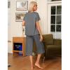 imageEkouaer Pajama Set for Women 2 Piece Capri Pants Short Sleeve Top Sleepwear Soft Pjs Loungewear with Pockets S3XLDark Gray
