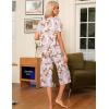 imageEkouaer Pajama Set for Women 2 Piece Capri Pants Short Sleeve Top Sleepwear Soft Pjs Loungewear with Pockets S3XLLight Pink Cheetah