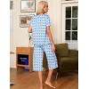 imageEkouaer Pajama Set for Women 2 Piece Capri Pants Short Sleeve Top Sleepwear Soft Pjs Loungewear with Pockets S3XLWhite Monkey