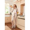 imageEkouaer Women Satin Pajamas Set Classic Button Down Long Pjs SetChampagne
