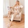 imageEkouaer Women Satin Pajamas Set Classic Button Down Long Pjs SetChampagne