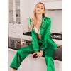 imageEkouaer Women Satin Pajamas Set Classic Button Down Long Pjs SetGreen