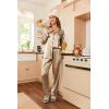 imageEkouaer Women Satin Pajamas Set Classic Button Down Long Pjs SetKhaki