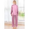 imageEkouaer Women Satin Pajamas Set Classic Button Down Long Pjs SetLotus Color