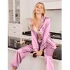 imageEkouaer Women Satin Pajamas Set Classic Button Down Long Pjs SetLotus Color