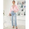 imageEkouaer Women Satin Pajamas Set Classic Button Down Long Pjs SetPastel Pink
