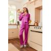 imageEkouaer Women Satin Pajamas Set Classic Button Down Long Pjs SetRose