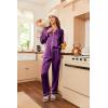 imageEkouaer Women Satin Pajamas Set Classic Button Down Long Pjs SetWineberry