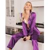 imageEkouaer Women Satin Pajamas Set Classic Button Down Long Pjs SetWineberry