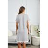 imageEkouaer Women Striped Nightgowns Button Down Sleepshirts Short Sleeves Nightshirts01 Aagrey Striped