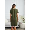 imageEkouaer Women Striped Nightgowns Button Down Sleepshirts Short Sleeves NightshirtsArmy Green