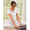 imageEkouaer Womens 2 Piece Lounge Sets Short Sleeve Pajama Set Ribbed Knit Crop Top Wide Leg Pants Loungewear SXXLWhite