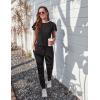 imageEkouaer Womens Pajama Sets Short Sleeve Sleepwear and Long Pants Soft Sleep Lounge Sets Joggers Pj Sets with Pockets01 Black