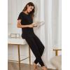 imageEkouaer Womens Pajama Sets Short Sleeve Sleepwear and Long Pants Soft Sleep Lounge Sets Joggers Pj Sets with Pockets01 Black