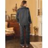 imageEkouaer Womens Satin Pajama Set Classic Pattern Silky Pj Sets Button Down Sleepwear LoungewearBlack Dots
