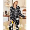 imageEkouaer Womens Satin Pajama Set Classic Pattern Silky Pj Sets Button Down Sleepwear LoungewearBlack Zebra