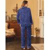imageEkouaer Womens Satin Pajama Set Classic Pattern Silky Pj Sets Button Down Sleepwear LoungewearBlue Star Moon