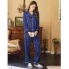 imageEkouaer Womens Satin Pajama Set Classic Pattern Silky Pj Sets Button Down Sleepwear LoungewearBlue Star Moon