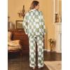 imageEkouaer Womens Satin Pajama Set Classic Pattern Silky Pj Sets Button Down Sleepwear LoungewearGeometry
