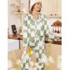 imageEkouaer Womens Satin Pajama Set Classic Pattern Silky Pj Sets Button Down Sleepwear LoungewearGeometry