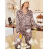 imageEkouaer Womens Satin Pajama Set Classic Pattern Silky Pj Sets Button Down Sleepwear LoungewearLeopard