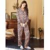 imageEkouaer Womens Satin Pajama Set Classic Pattern Silky Pj Sets Button Down Sleepwear LoungewearLeopard