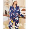 imageEkouaer Womens Satin Pajama Set Classic Pattern Silky Pj Sets Button Down Sleepwear LoungewearNavy Christmas