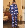 imageEkouaer Womens Satin Pajama Set Classic Pattern Silky Pj Sets Button Down Sleepwear LoungewearNavy Christmas