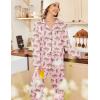 imageEkouaer Womens Satin Pajama Set Classic Pattern Silky Pj Sets Button Down Sleepwear LoungewearPink Leopard
