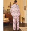 imageEkouaer Womens Satin Pajama Set Classic Pattern Silky Pj Sets Button Down Sleepwear LoungewearPink Leopard