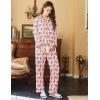 imageEkouaer Womens Satin Pajama Set Classic Pattern Silky Pj Sets Button Down Sleepwear LoungewearPink Leopard