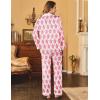imageEkouaer Womens Satin Pajama Set Classic Pattern Silky Pj Sets Button Down Sleepwear LoungewearPink Monkey
