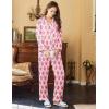 imageEkouaer Womens Satin Pajama Set Classic Pattern Silky Pj Sets Button Down Sleepwear LoungewearPink Monkey