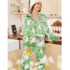 imageEkouaer Womens Satin Pajama Set Classic Pattern Silky Pj Sets Button Down Sleepwear LoungewearPink Palm Leaves