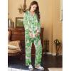 imageEkouaer Womens Satin Pajama Set Classic Pattern Silky Pj Sets Button Down Sleepwear LoungewearPink Palm Leaves