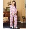 imageEkouaer Womens Satin Pajama Set Classic Pattern Silky Pj Sets Button Down Sleepwear LoungewearPurple Monkey