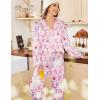 imageEkouaer Womens Satin Pajama Set Classic Pattern Silky Pj Sets Button Down Sleepwear LoungewearPurple Monkey