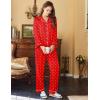 imageEkouaer Womens Satin Pajama Set Classic Pattern Silky Pj Sets Button Down Sleepwear LoungewearRed Heart