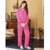 imageEkouaer Womens Satin Pajama Set Classic Pattern Silky Pj Sets Button Down Sleepwear LoungewearRose Leopard