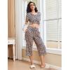 imageEkouaer 2 Pack Womens Pajamas Set Short Sleeve Sleepwear Capri Pants Pjs Soft Loungewear with PocketsBlack  Leopard
