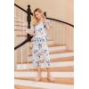 imageEkouaer 2 Pack Womens Pajamas Set Short Sleeve Sleepwear Capri Pants Pjs Soft Loungewear with PocketsBlue FlowerYellow Floral