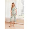 imageEkouaer 2 Pack Womens Pajamas Set Short Sleeve Sleepwear Capri Pants Pjs Soft Loungewear with PocketsBlue FlowerYellow Floral