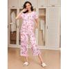 imageEkouaer 2 Pack Womens Pajamas Set Short Sleeve Sleepwear Capri Pants Pjs Soft Loungewear with PocketsButterfly  Gray Stripe