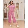 imageEkouaer 2 Pack Womens Pajamas Set Short Sleeve Sleepwear Capri Pants Pjs Soft Loungewear with PocketsLeopard Butterfly Print
