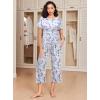 imageEkouaer 2 Pack Womens Pajamas Set Short Sleeve Sleepwear Capri Pants Pjs Soft Loungewear with PocketsLeopard Butterfly Print