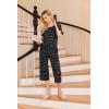imageEkouaer 2 Pack Womens Pajamas Set Short Sleeve Sleepwear Capri Pants Pjs Soft Loungewear with PocketsRedBlack Star