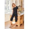 imageEkouaer 2 Pack Womens Pajamas Set Short Sleeve Sleepwear Capri Pants Pjs Soft Loungewear with PocketsRedBlack Star