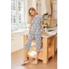 imageEkouaer 2 Pack Womens Pajamas Set Short Sleeve Sleepwear Capri Pants Pjs Soft Loungewear with PocketsRose RedGrey Stars
